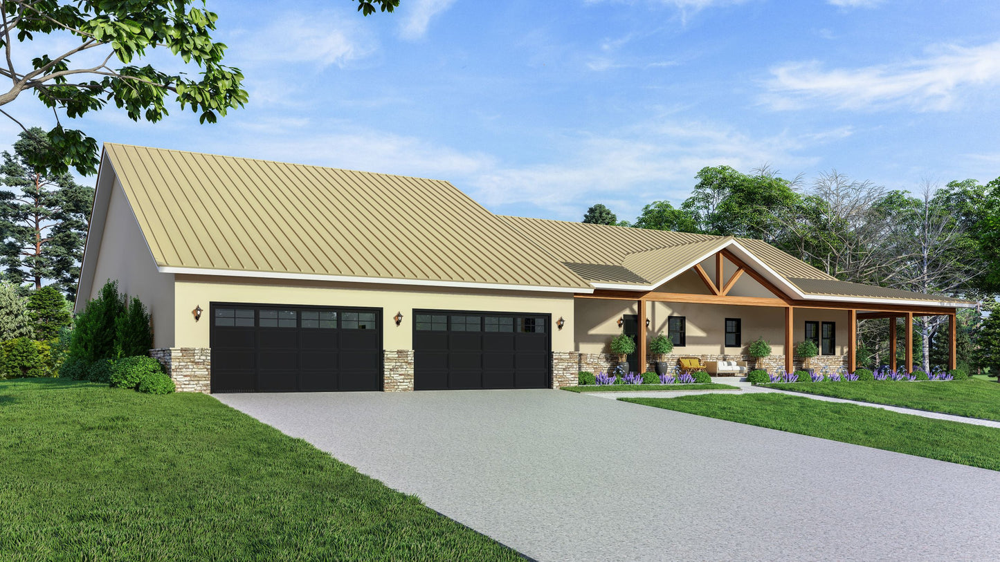PL-61303-F Frankie Barndominium House Plan