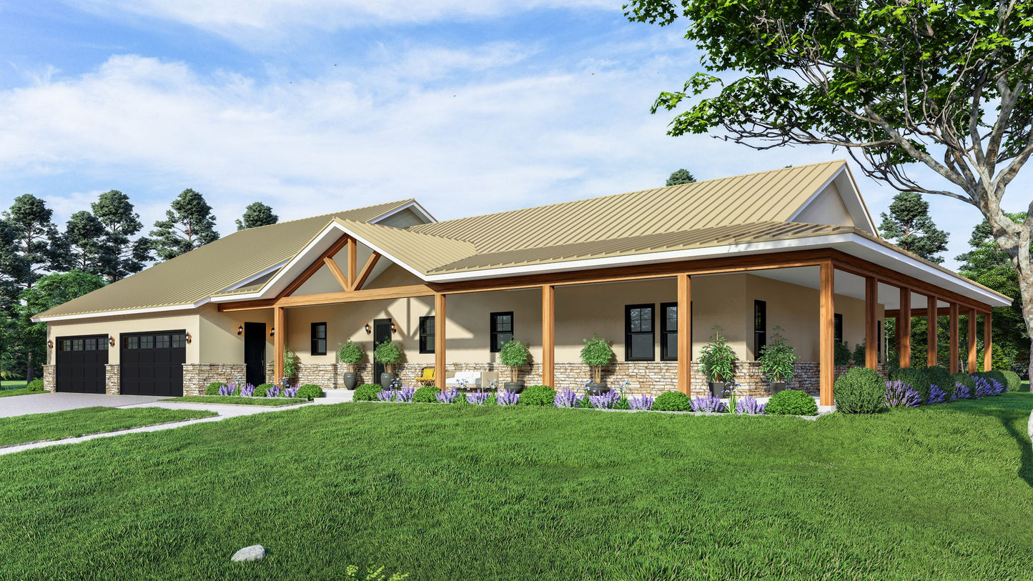 PL-61303-F Frankie Barndominium House Plan