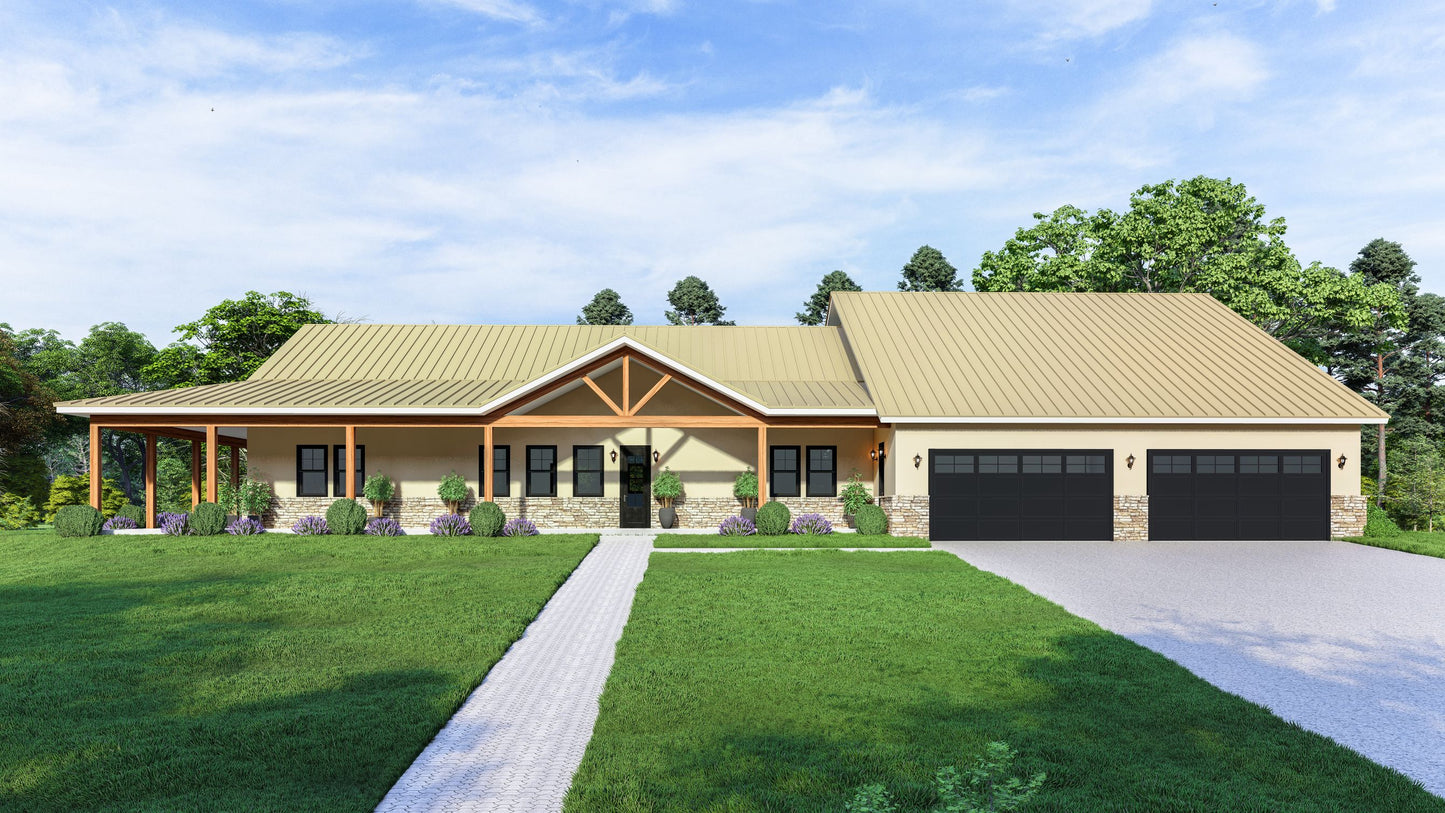 PL-61303-F Frankie Barndominium House Plan