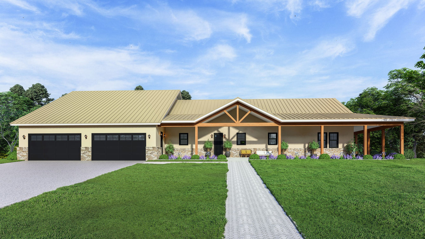 PL-61303-F Frankie Barndominium House Plan
