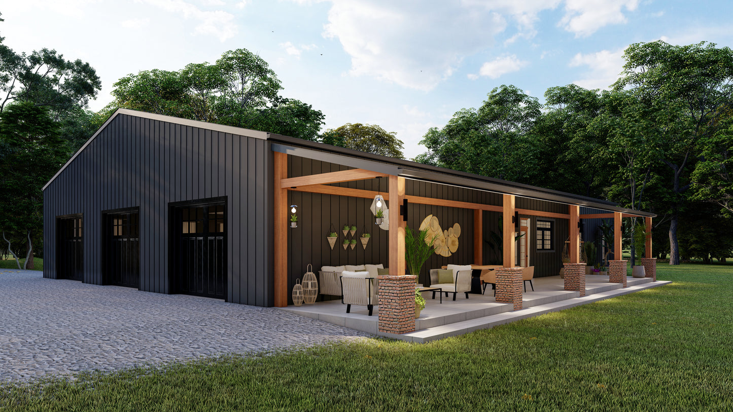 AK-4001 Ironwood Barndominium House Plan