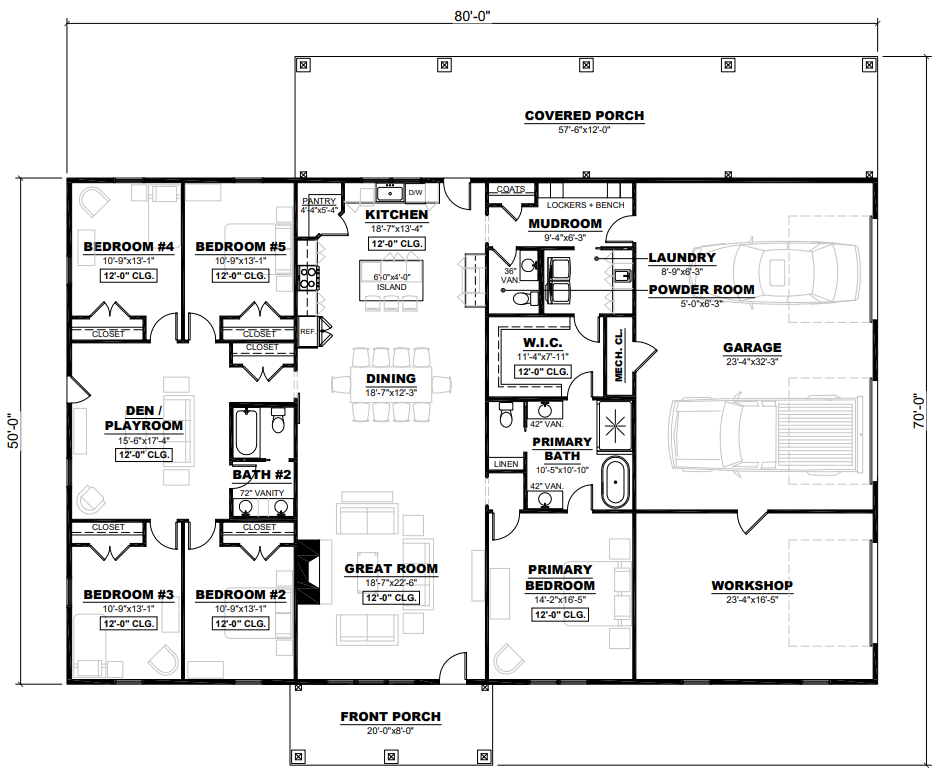 AK-4001 Ironwood Barndominium House Plan
