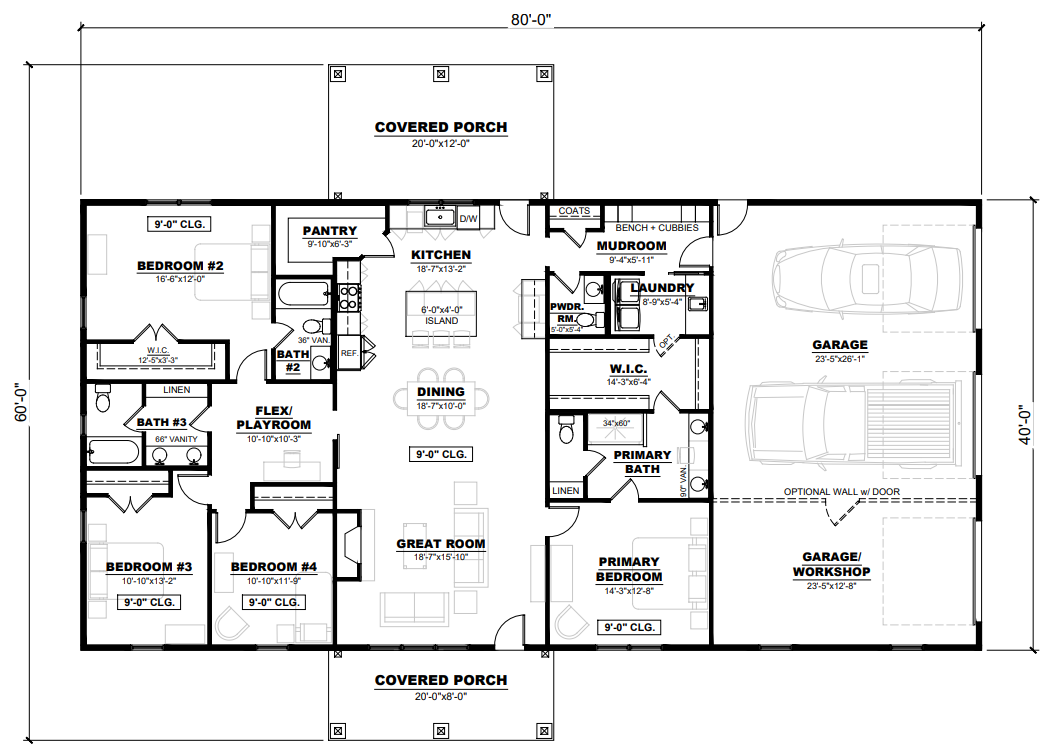AK-4004 Harrington Barndominium House Plan