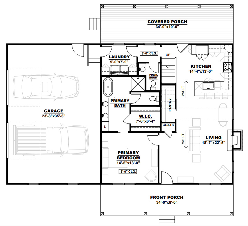 AK-4006-B Langford Barndominium House Plan