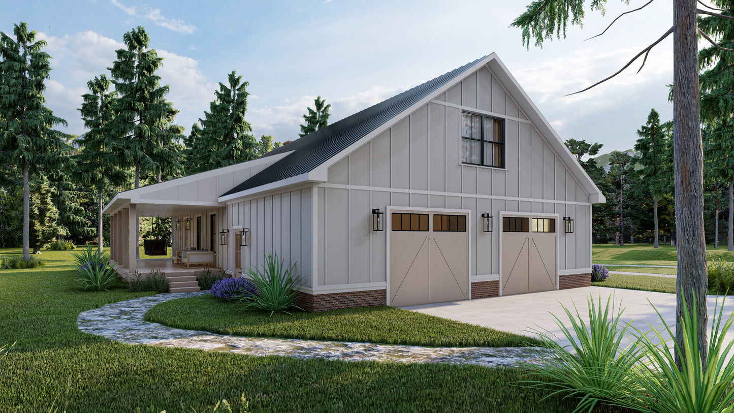 AK-4006-B Langford Barndominium House Plan