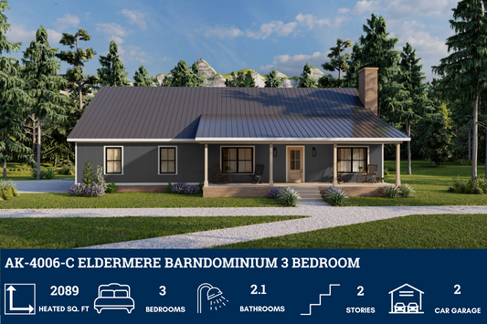 AK-4006-C Eldermere Barndominium House Plan