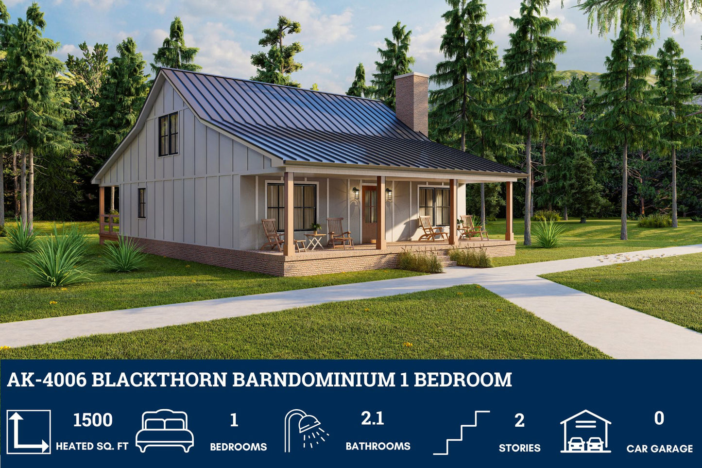 AK-4006 Blackthorn Barndominium House Plan
