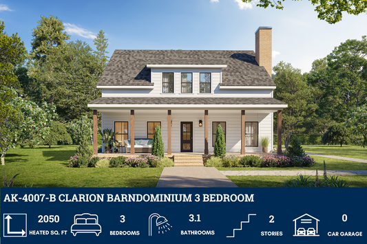 AK-4007-B Clarion Barndominium House Plan