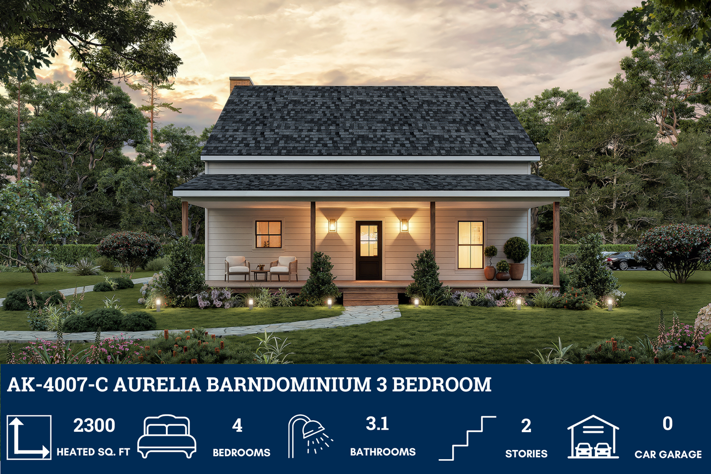 AK-4007-C Aurelia Barndominium House Plan