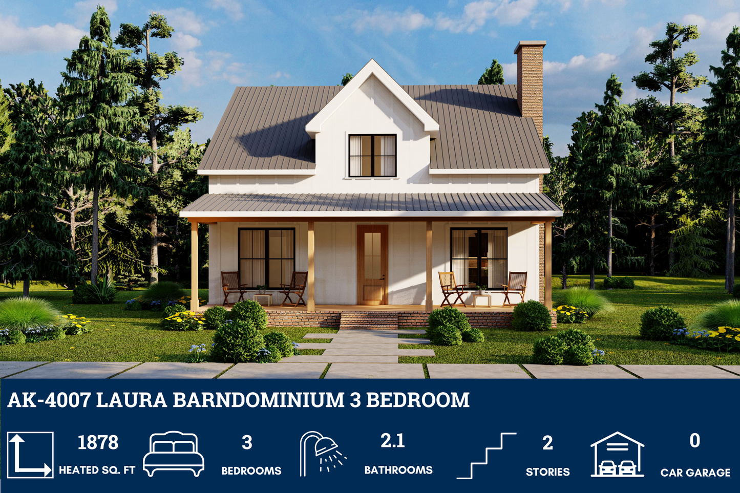 AK-4007 Laura Barndominium House Plan