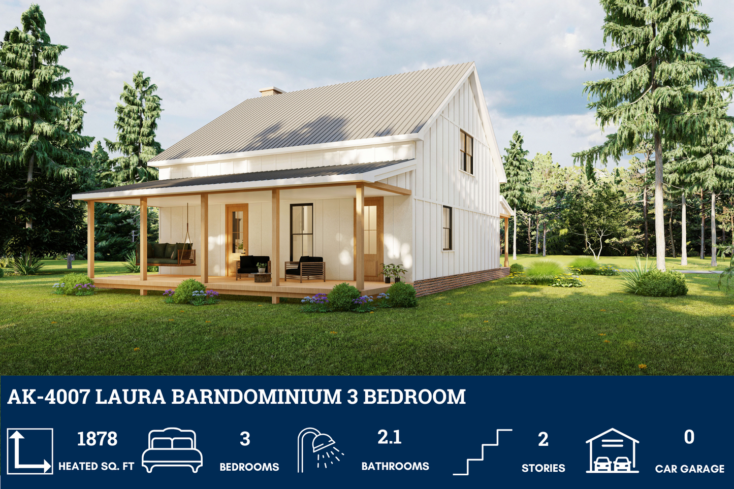 AK-4007 Laura Barndominium House Plan