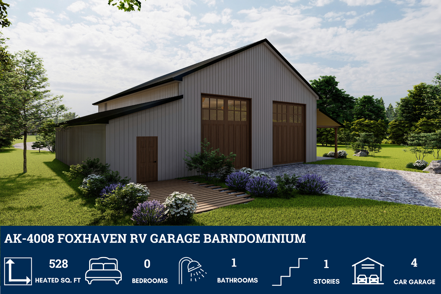 AK-4008 Foxhaven Barndominium House Plan
