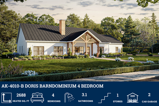 AK-4010-B Doris Barndominium House Plan