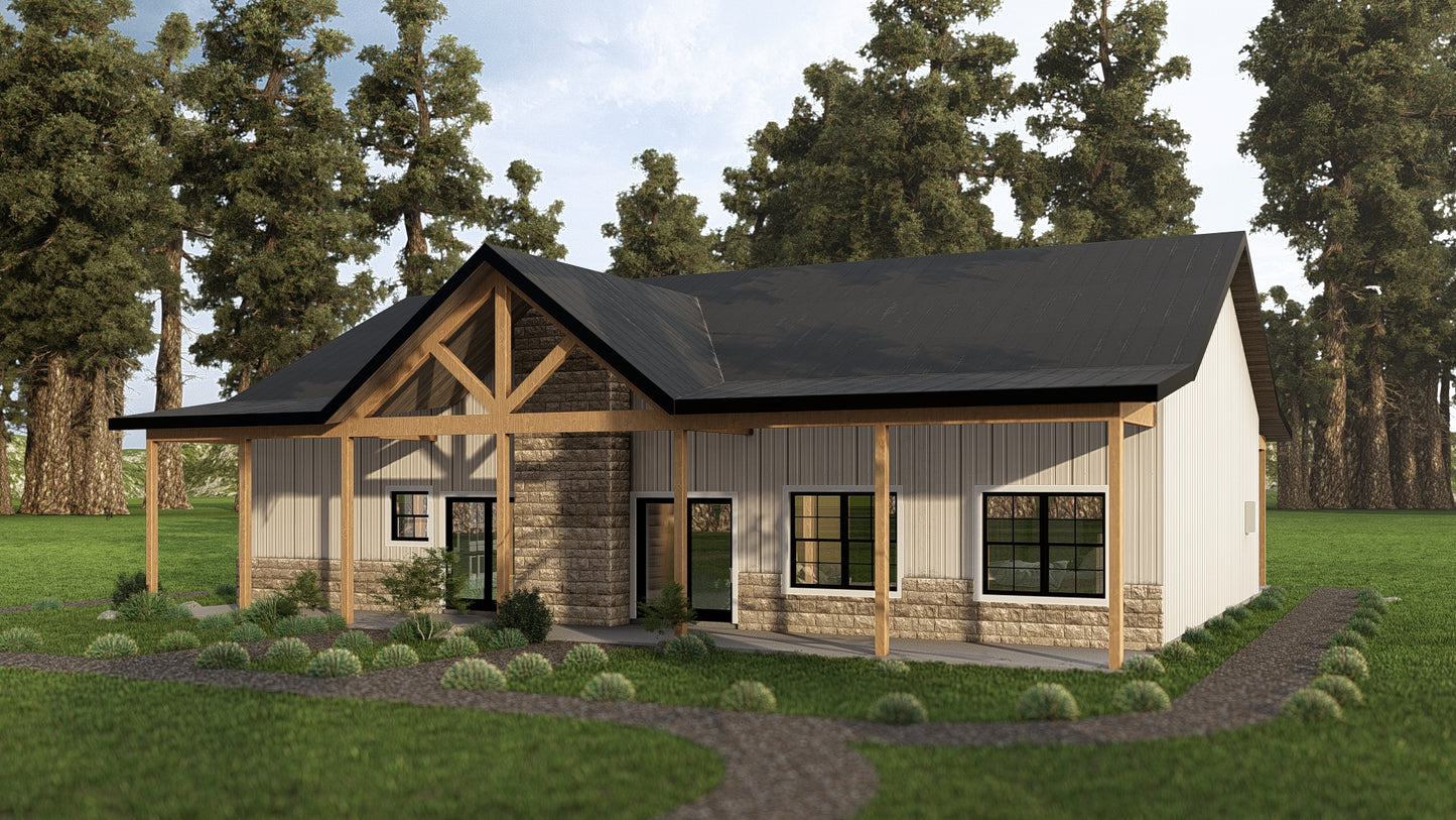 AP-20002 Cottonwood Barndominium House Plan
