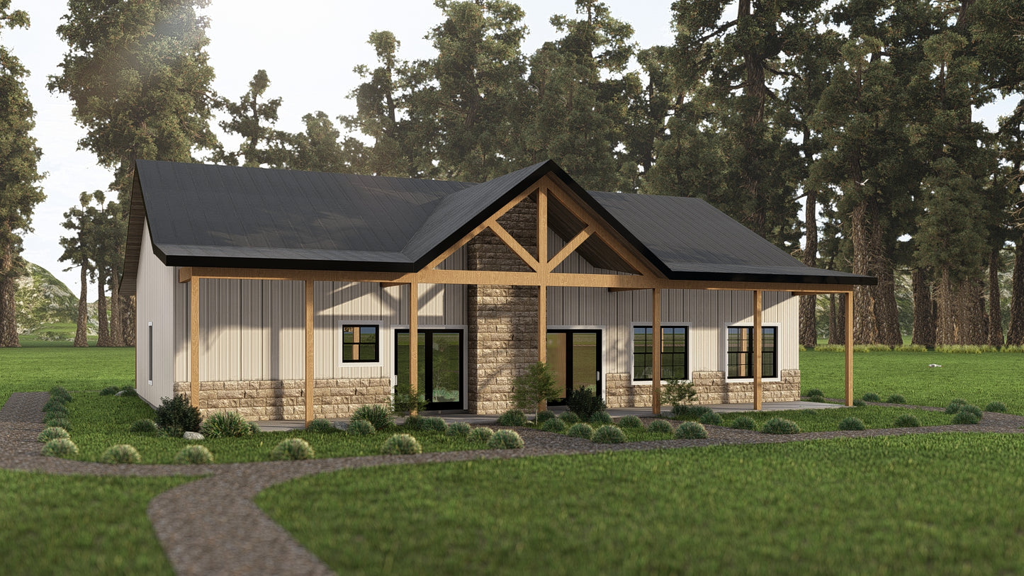 AP-20002 Cottonwood Barndominium House Plan