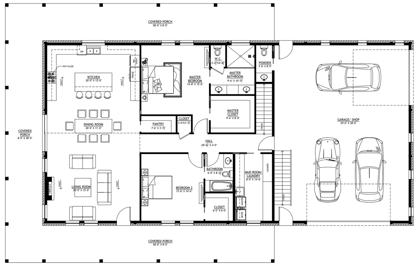 AP-20003-FB Franklin Barndominium House Plan