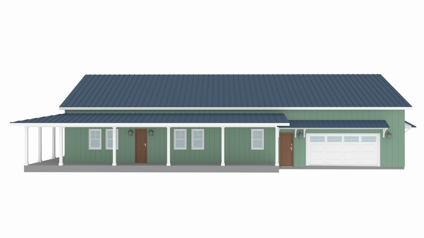 AP-20003-FB Franklin Barndominium House Plan