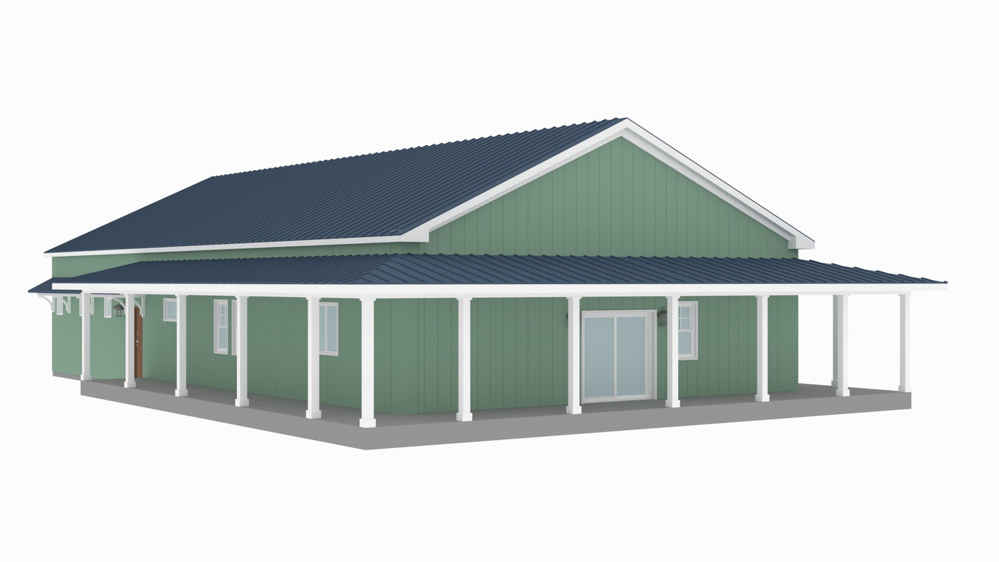 AP-20003-FB Franklin Barndominium House Plan