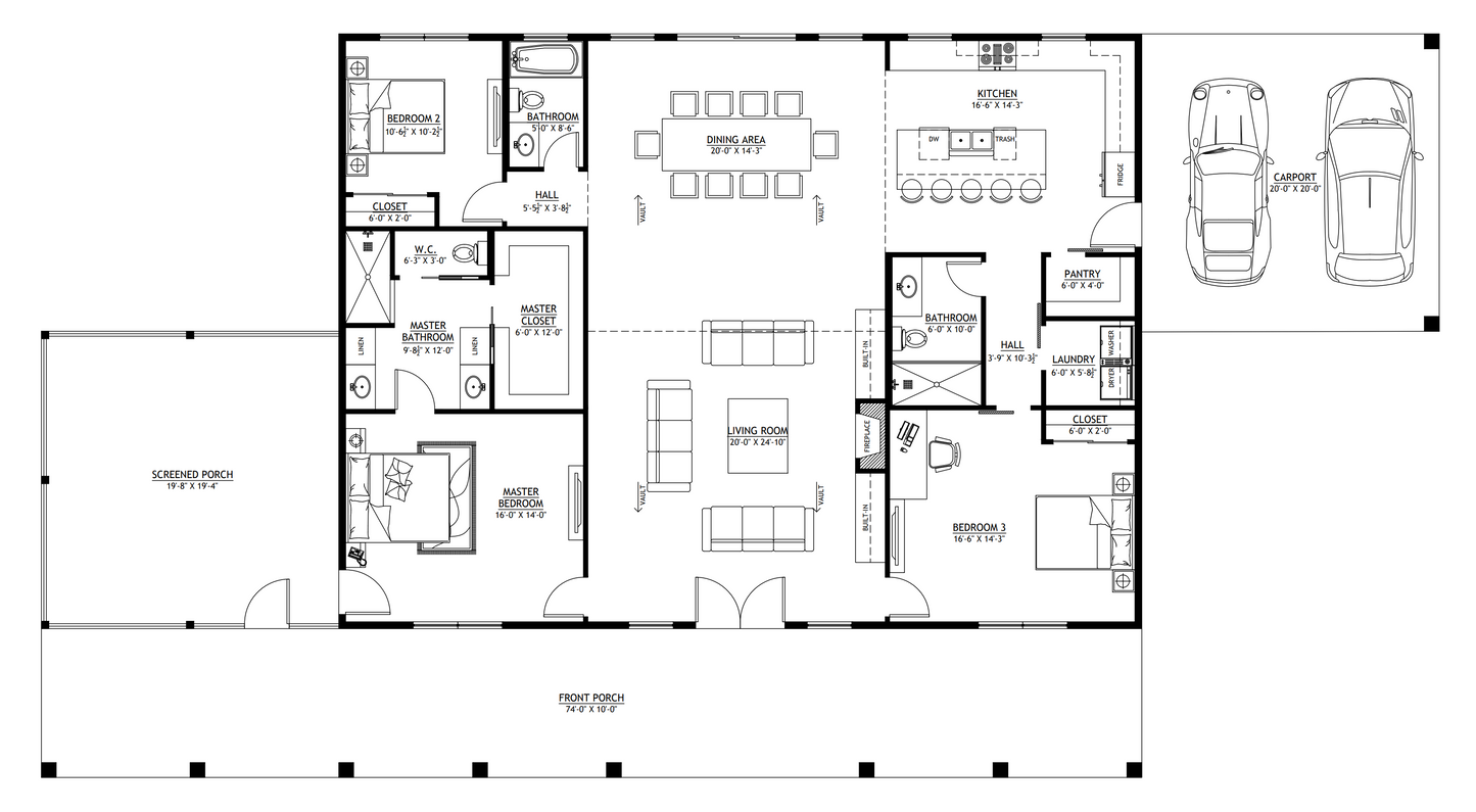 BCO-40001-C Candace Barndominium House Plan