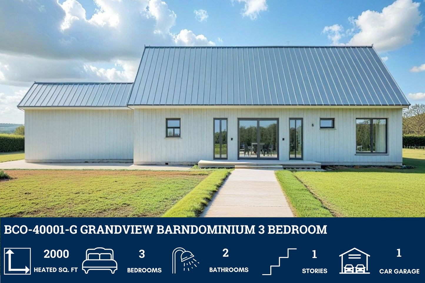 BCO-40001-G Grandview Barndominium House Plan