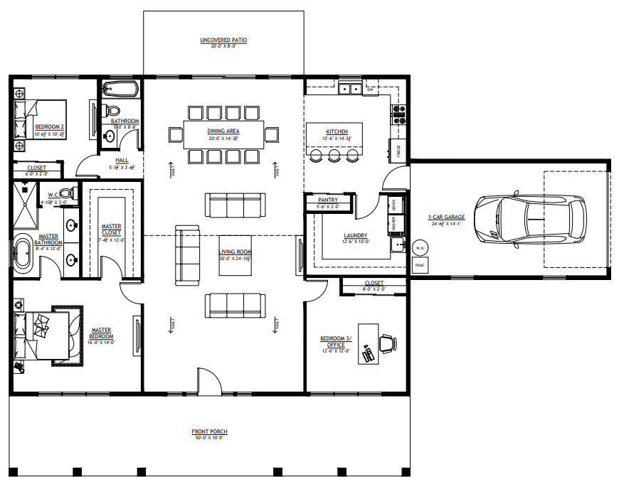 BCO-40001-G Grandview Barndominium House Plan