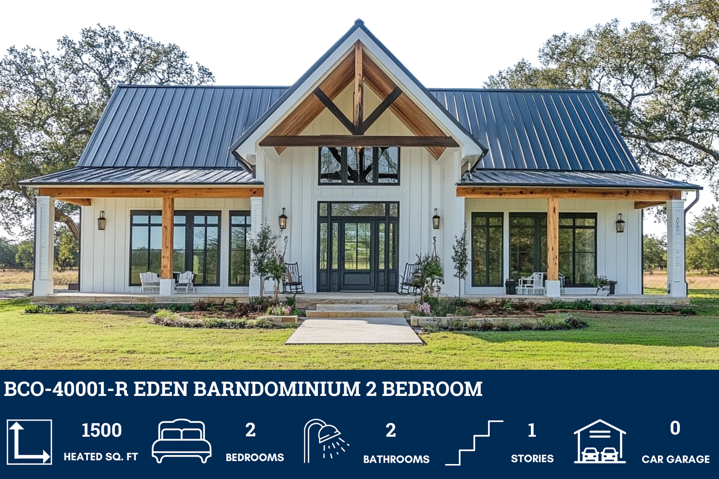 BCO-40001-R Eden Barndominium House Plan