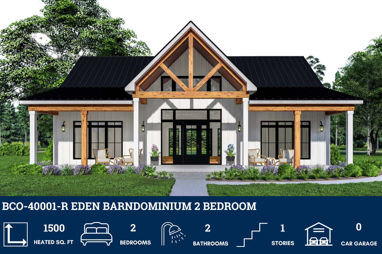 BCO-40001-R Eden Barndominium House Plan