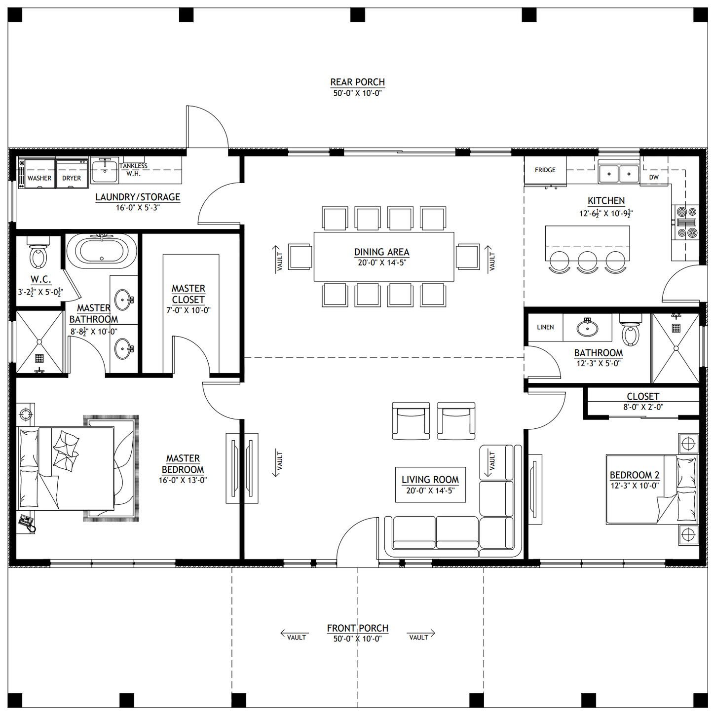 BCO-40001-R Eden Barndominium House Plan