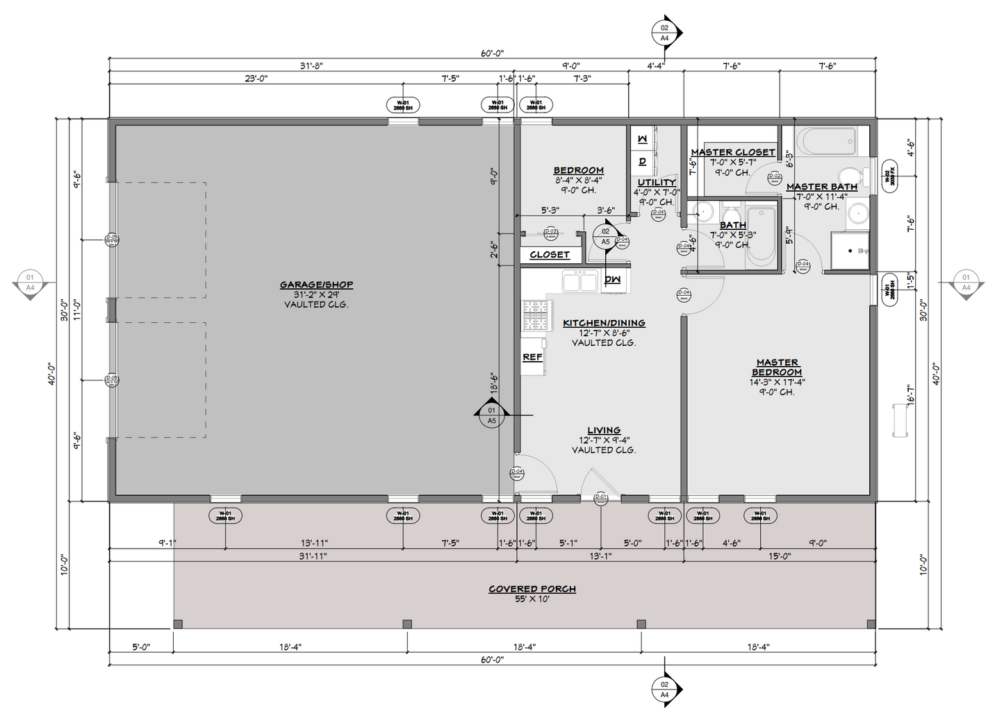 BCO-40006-R Rush Barndominium House Plan