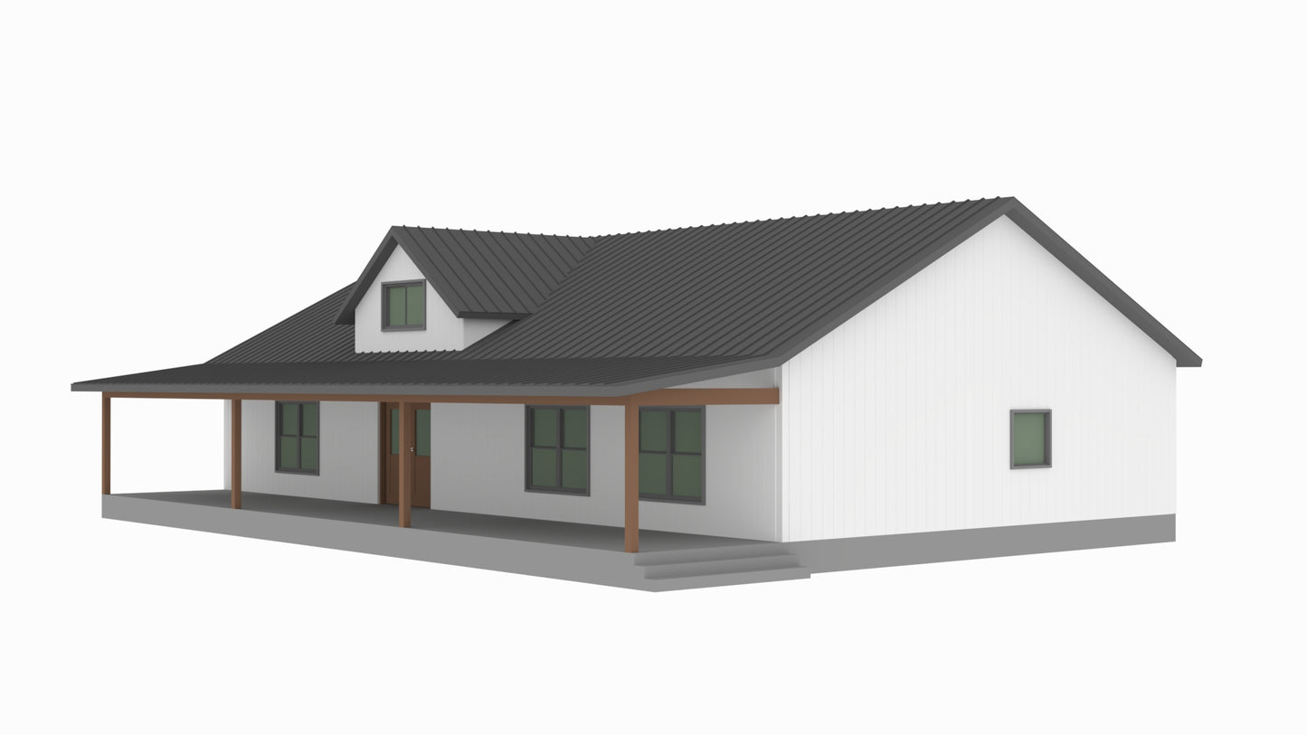 BCO-40007 Sandra Barndominium House Plan