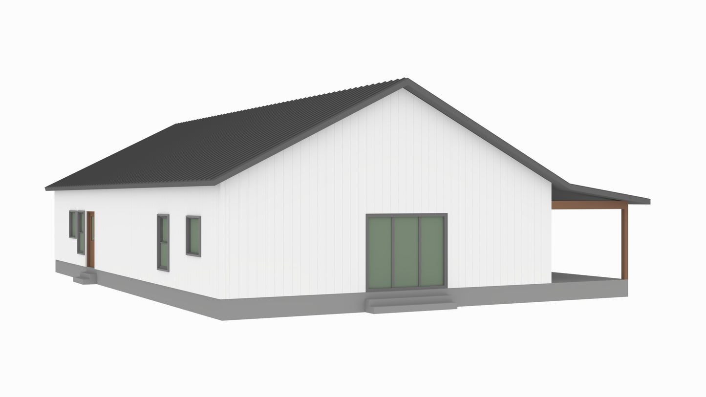 BCO-40007 Sandra Barndominium House Plan