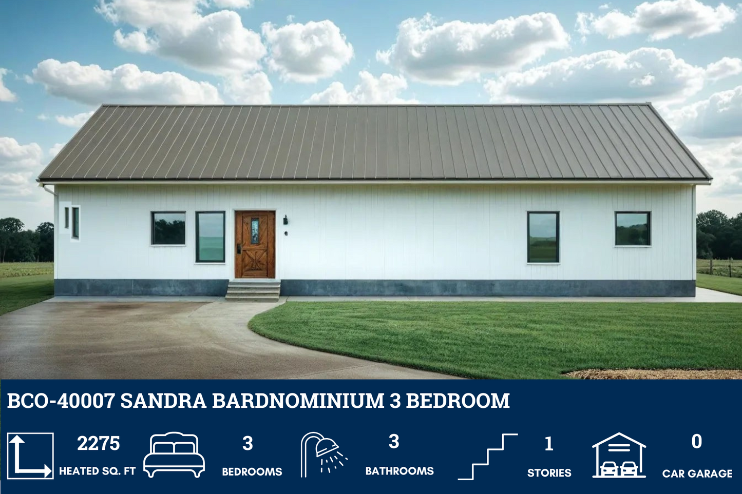 BCO-40007 Sandra Barndominium House Plan