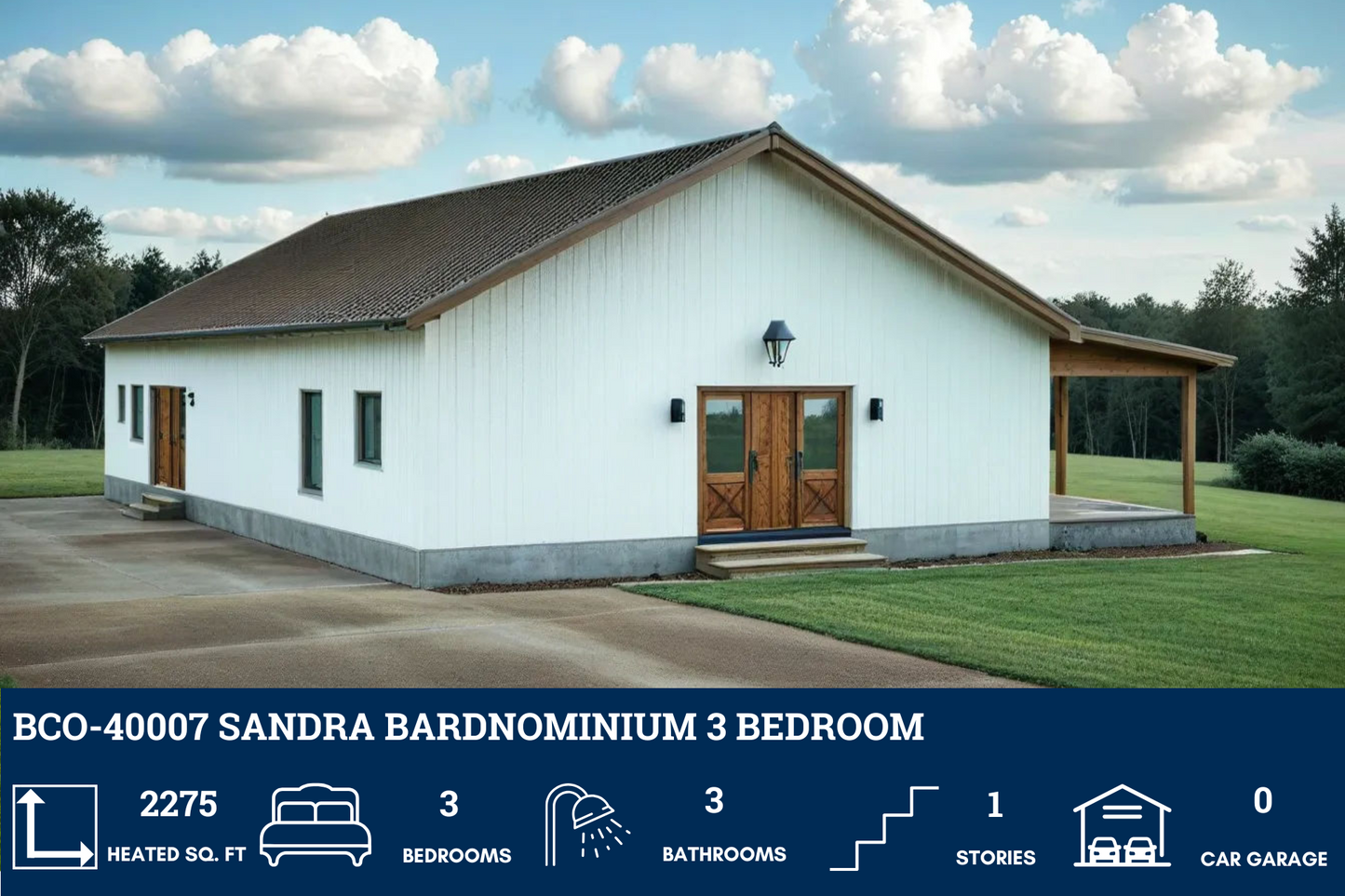 BCO-40007 Sandra Barndominium House Plan