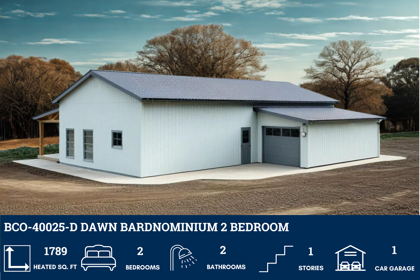 BCO-40025-D Dawn Barndominium House Plan