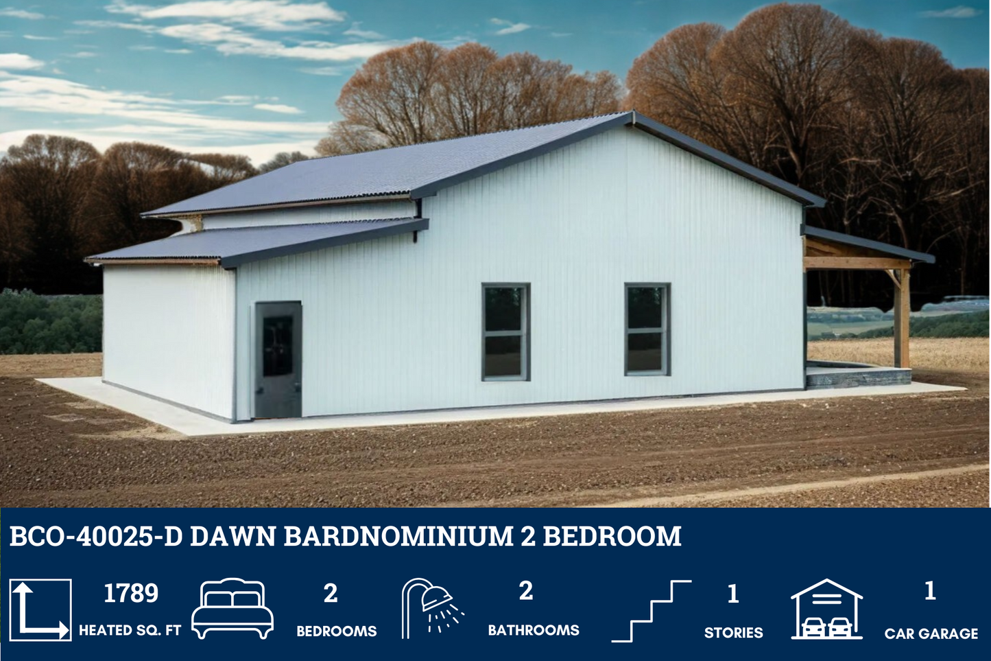BCO-40025-D Dawn Barndominium House Plan