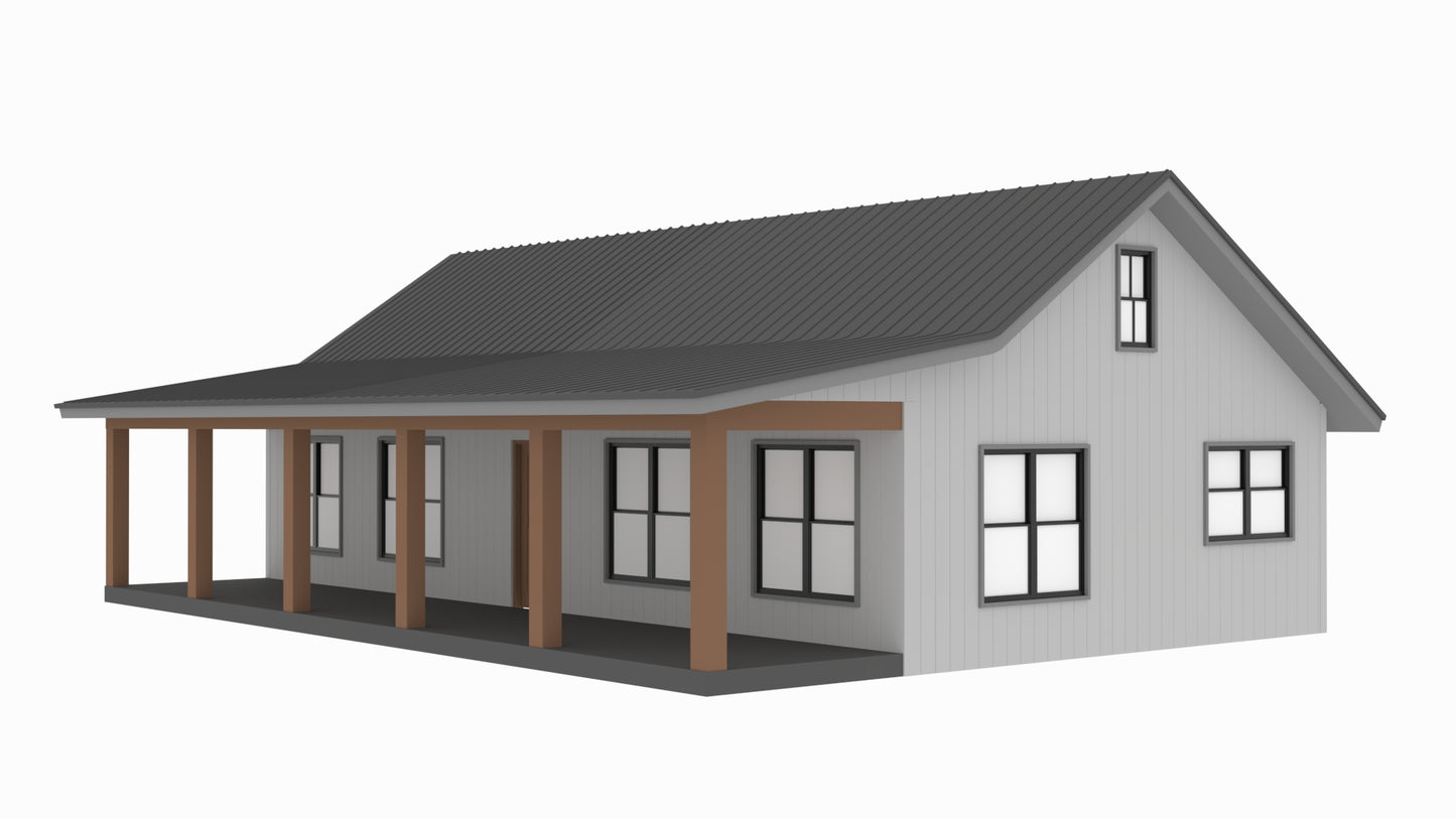 BCO-40025 Bluebonnet Barndominium House Plan
