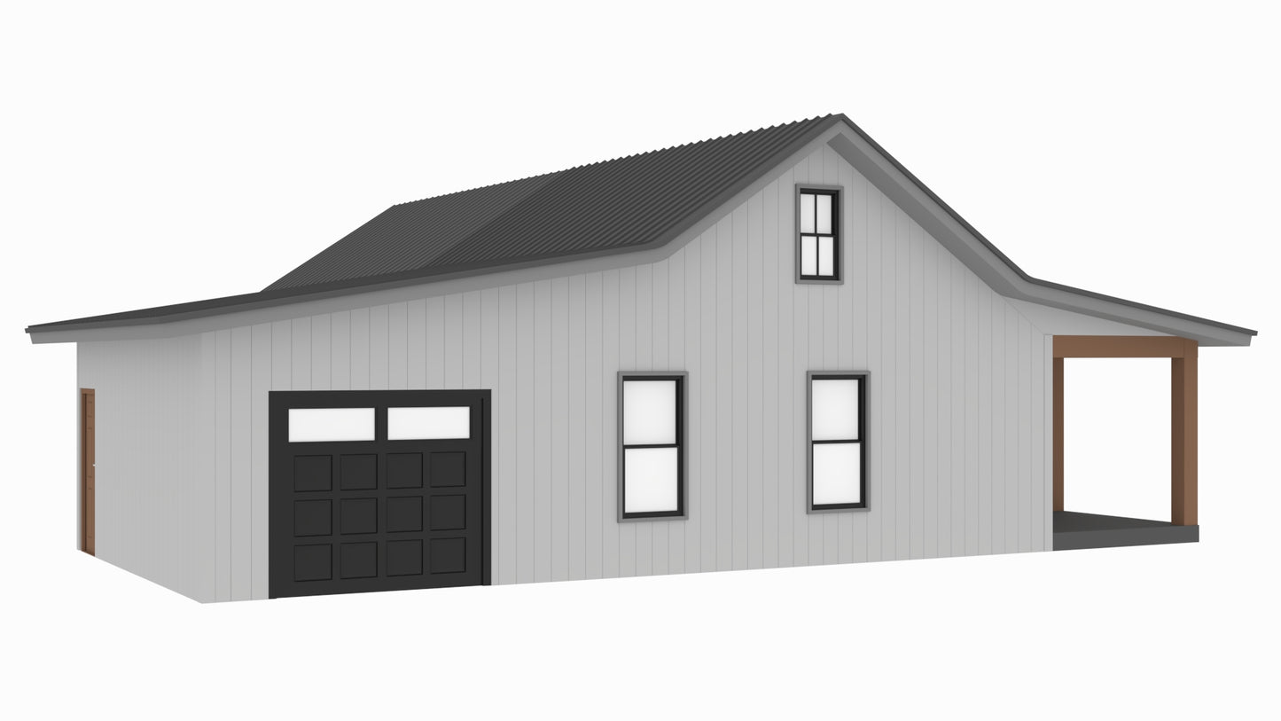 BCO-40025 Bluebonnet Barndominium House Plan