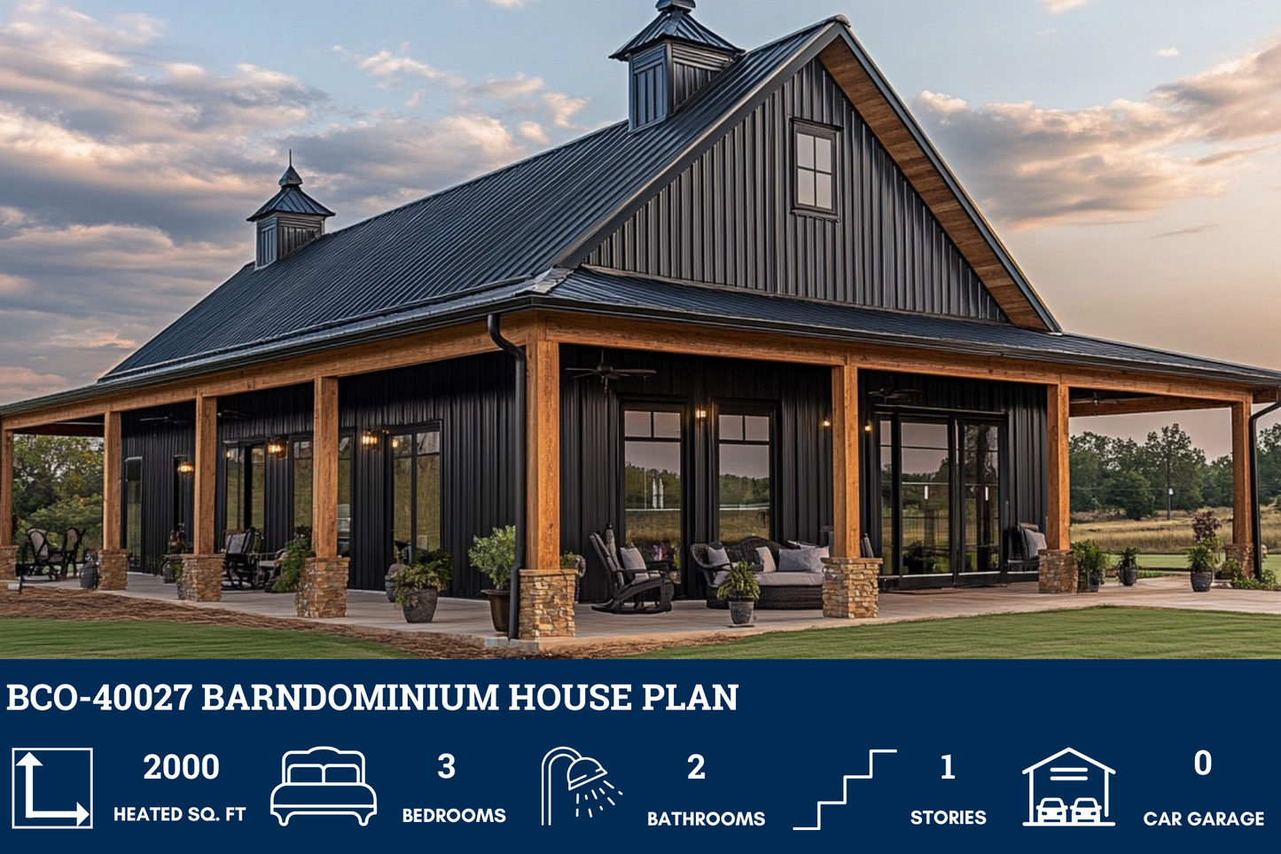 BCO-40027 Barndominium House Plan