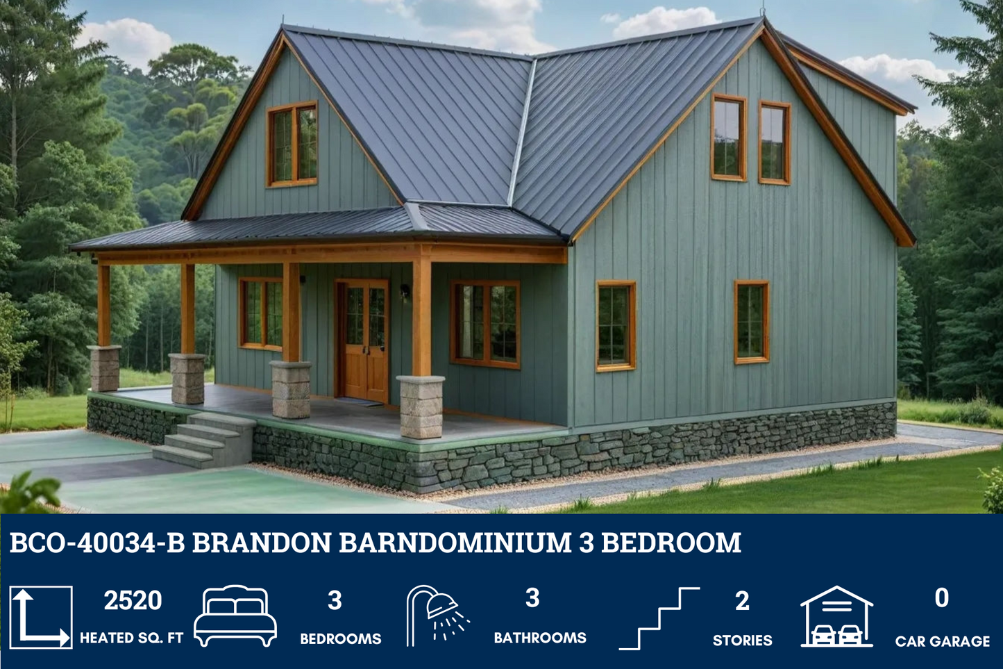 BCO-40034-B Brandon Barndominium House Plan