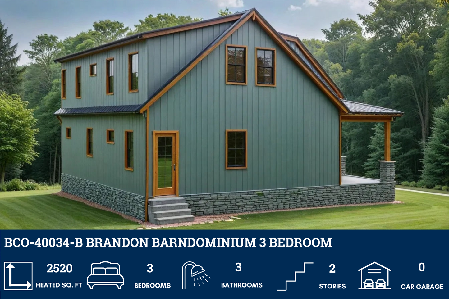 BCO-40034-B Brandon Barndominium House Plan