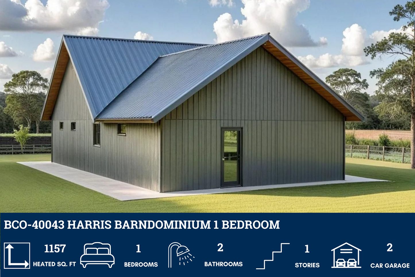BCO-40043 Harris Barndominium House Plan