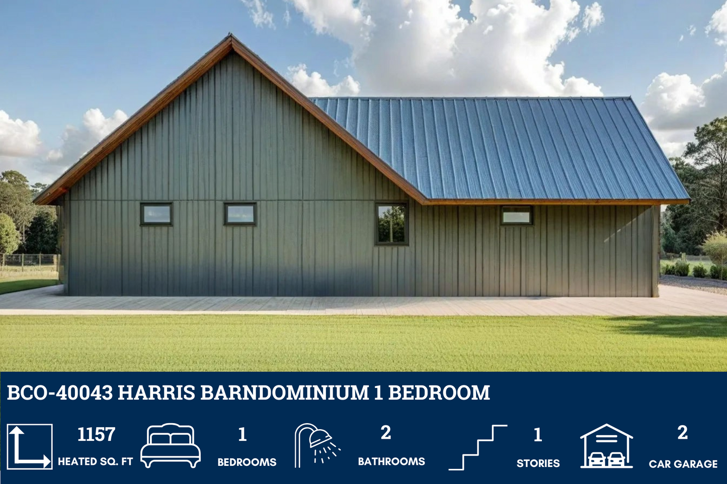 BCO-40043 Harris Barndominium House Plan