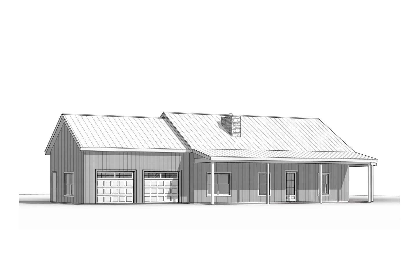 BCO-40044-2 Rustwood Barndominium House Plan
