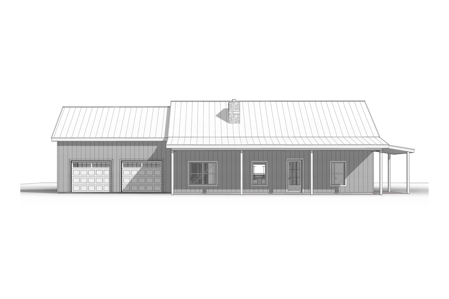 BCO-40044-2 Rustwood Barndominium House Plan