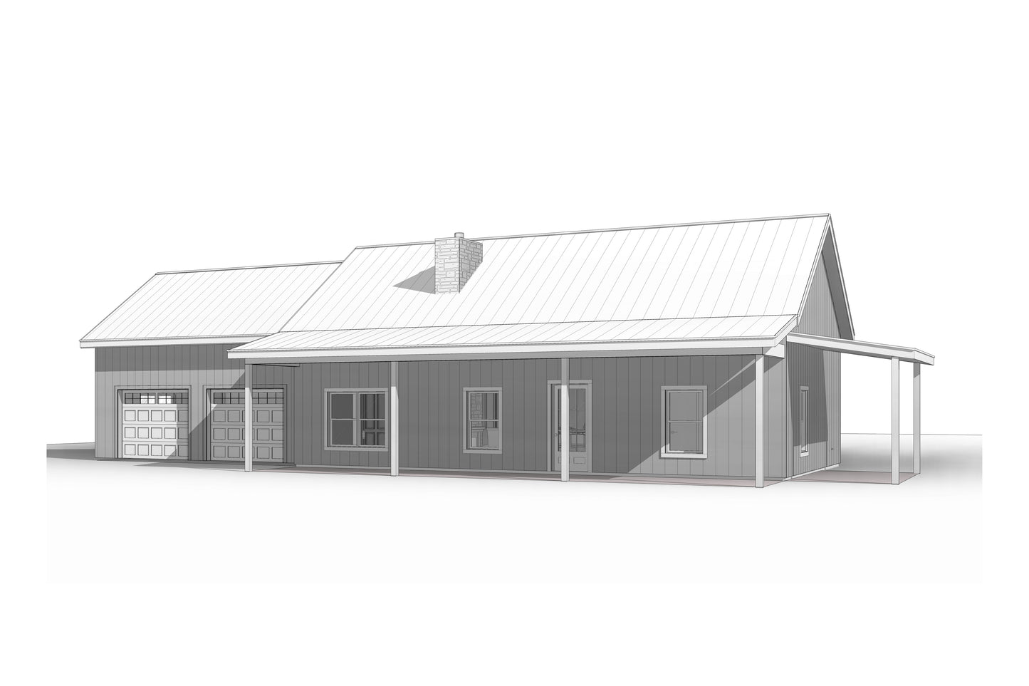 BCO-40044-2 Rustwood Barndominium House Plan