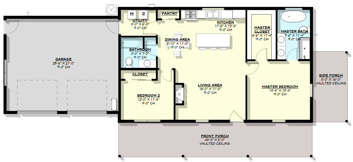 BCO-40044-2 Rustwood Barndominium House Plan