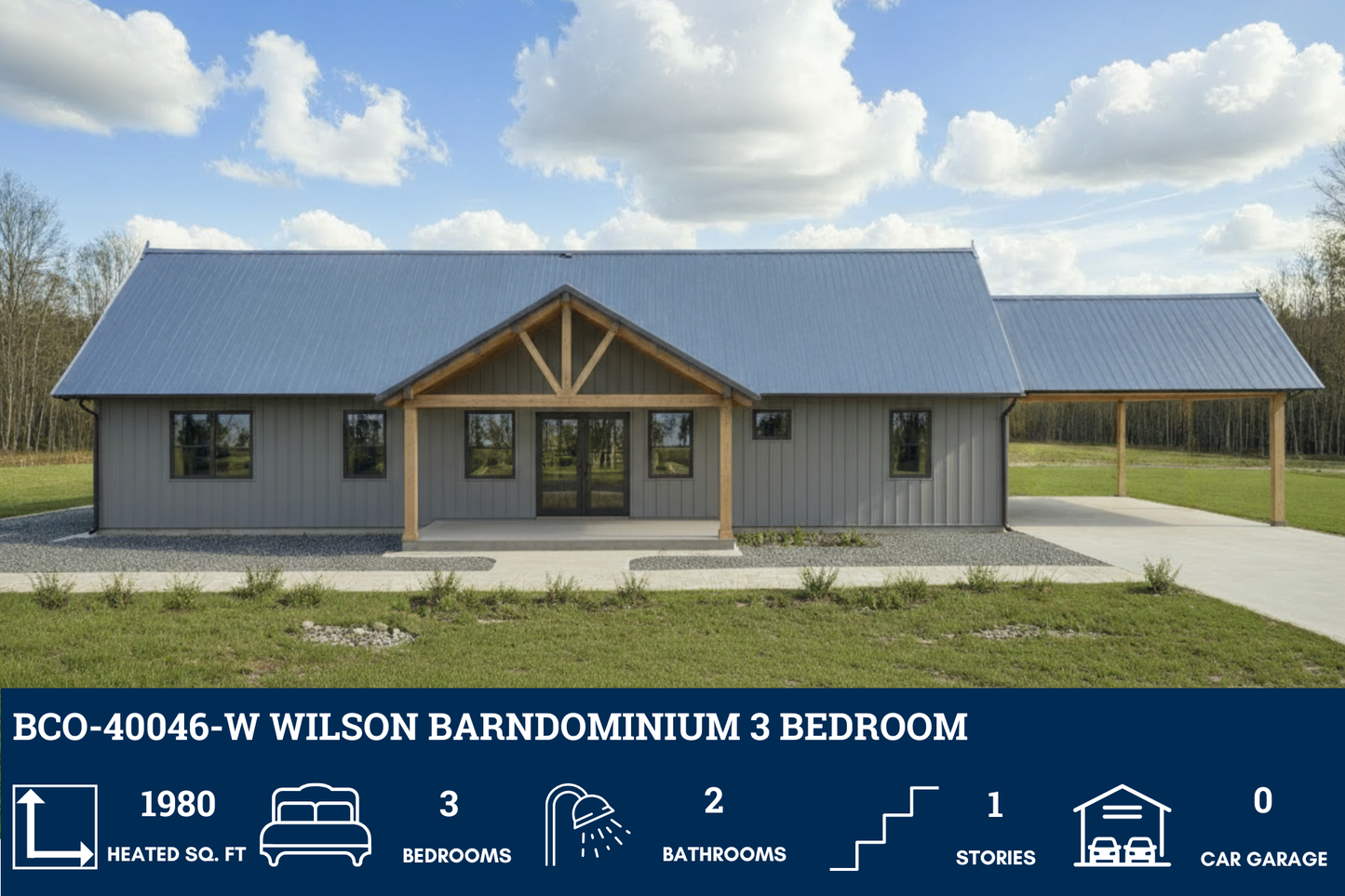 BCO-40046-W Wilson Barndominium House Plan