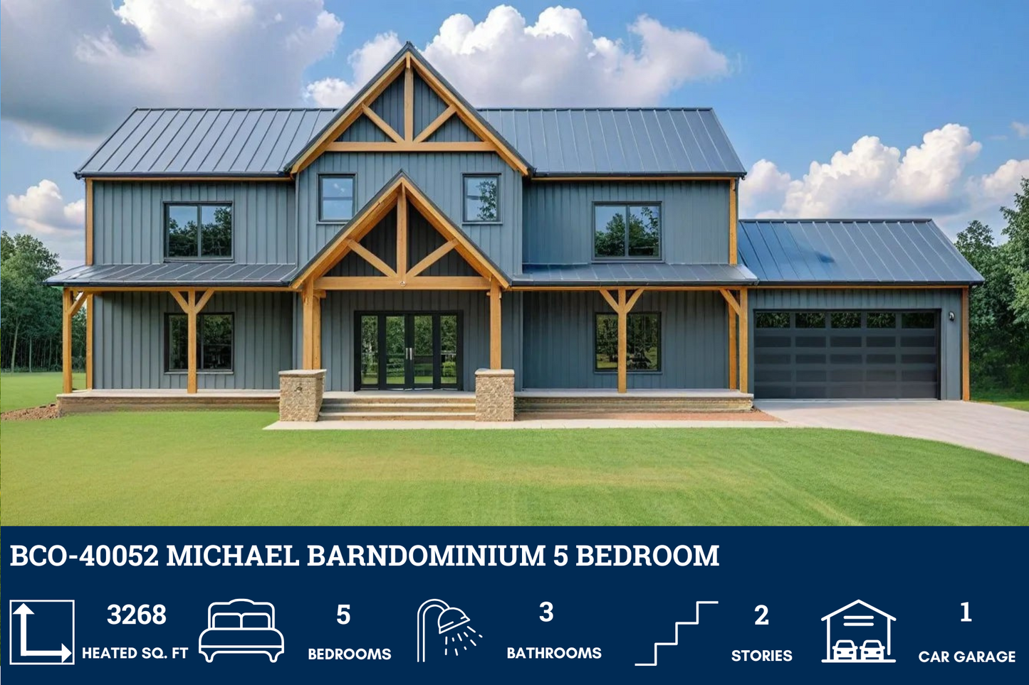 BCO-40052 Michael Barndominium House Plan