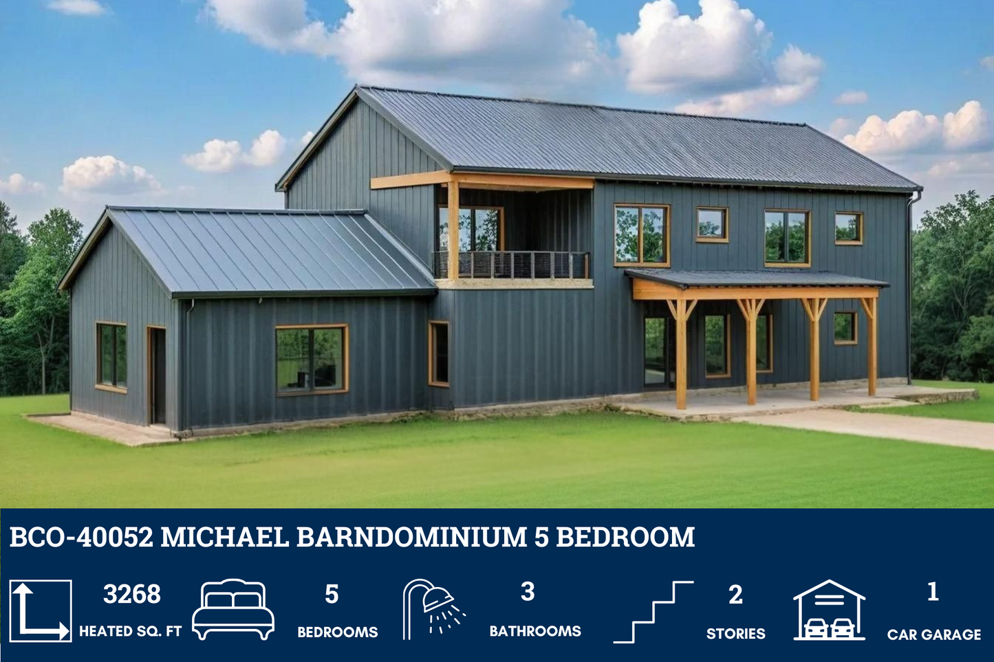 BCO-40052 Michael Barndominium House Plan