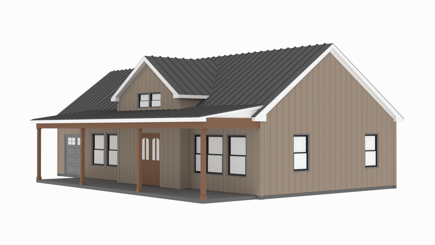 BCO-40055-K Kimberly Barndominium House Plan